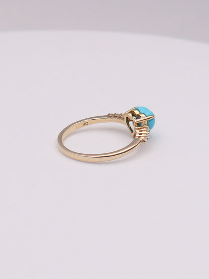 10k Turquoise Heart Ring