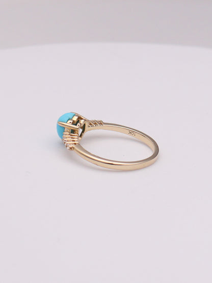 10k Turquoise Heart Ring