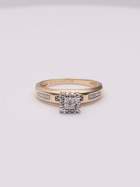 10k Diamond Chip Engagement Ring