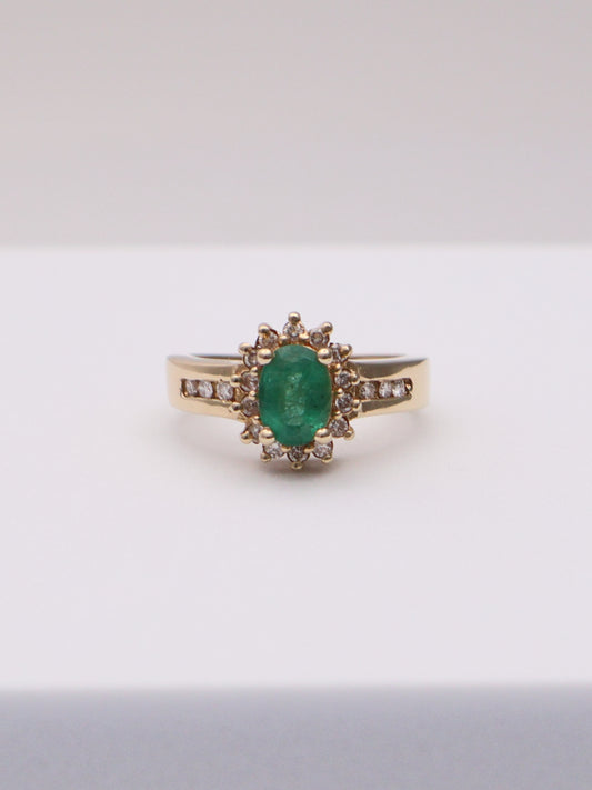 14k Green Sapphire Ring