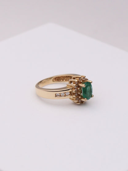 14k Green Sapphire Ring