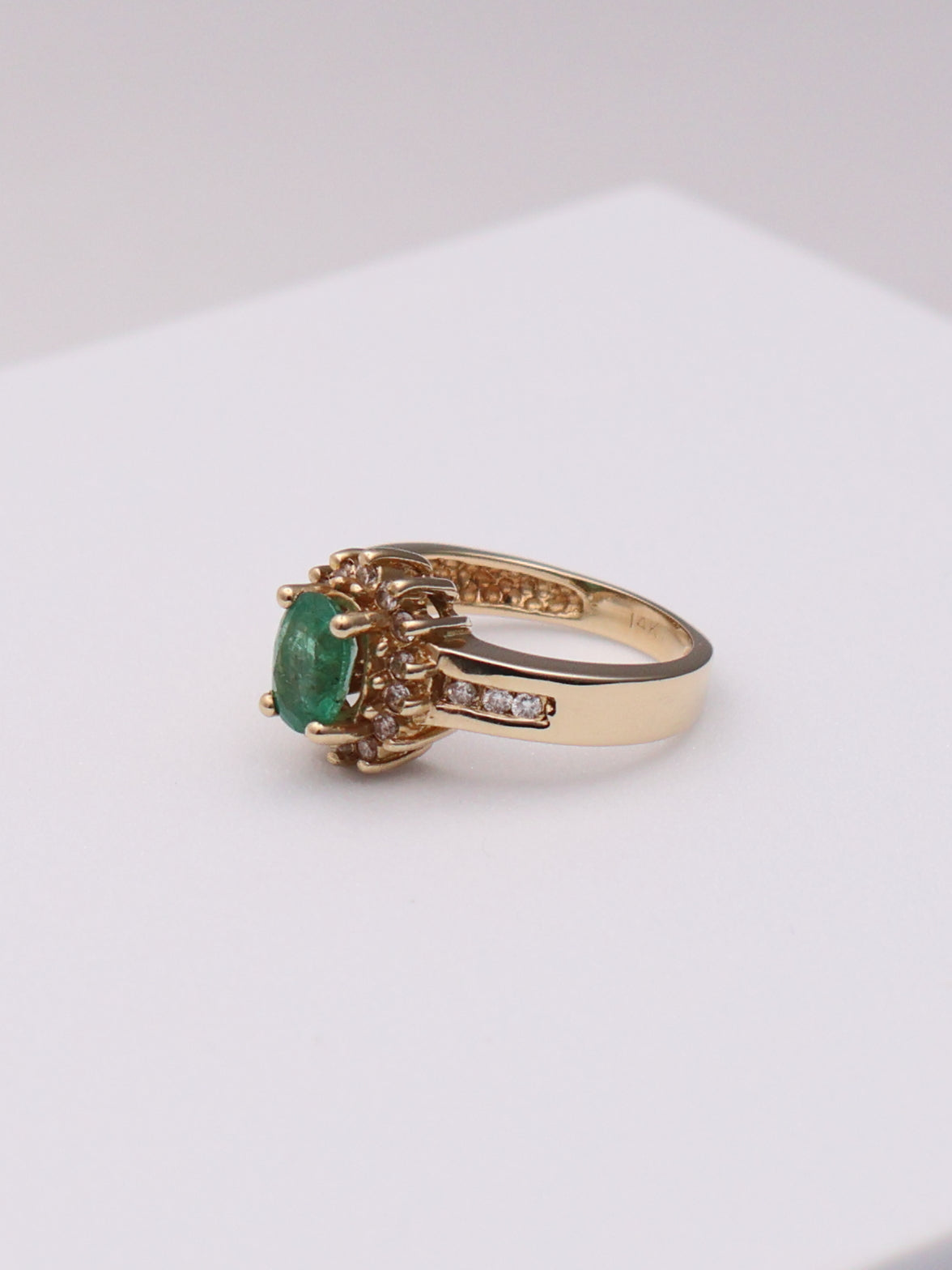 14k Green Sapphire Ring