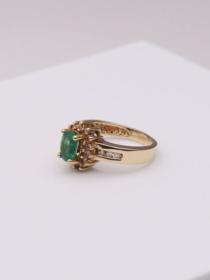 14k Green Sapphire Ring