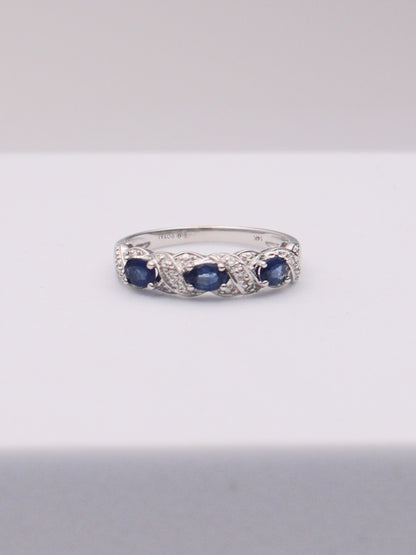 14k WG Blue Stone Band