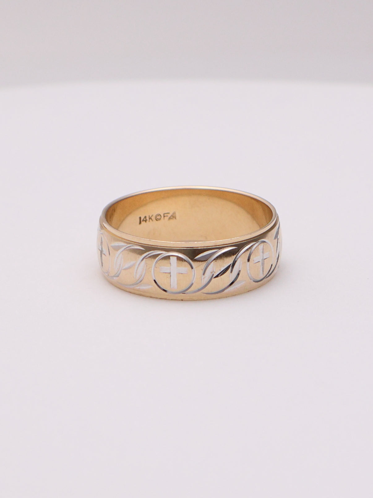 14k Cross Band Ring