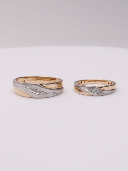 10k Two-Tone 2 Ring Wedding Set