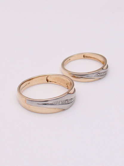 10k Two-Tone 2 Ring Wedding Set