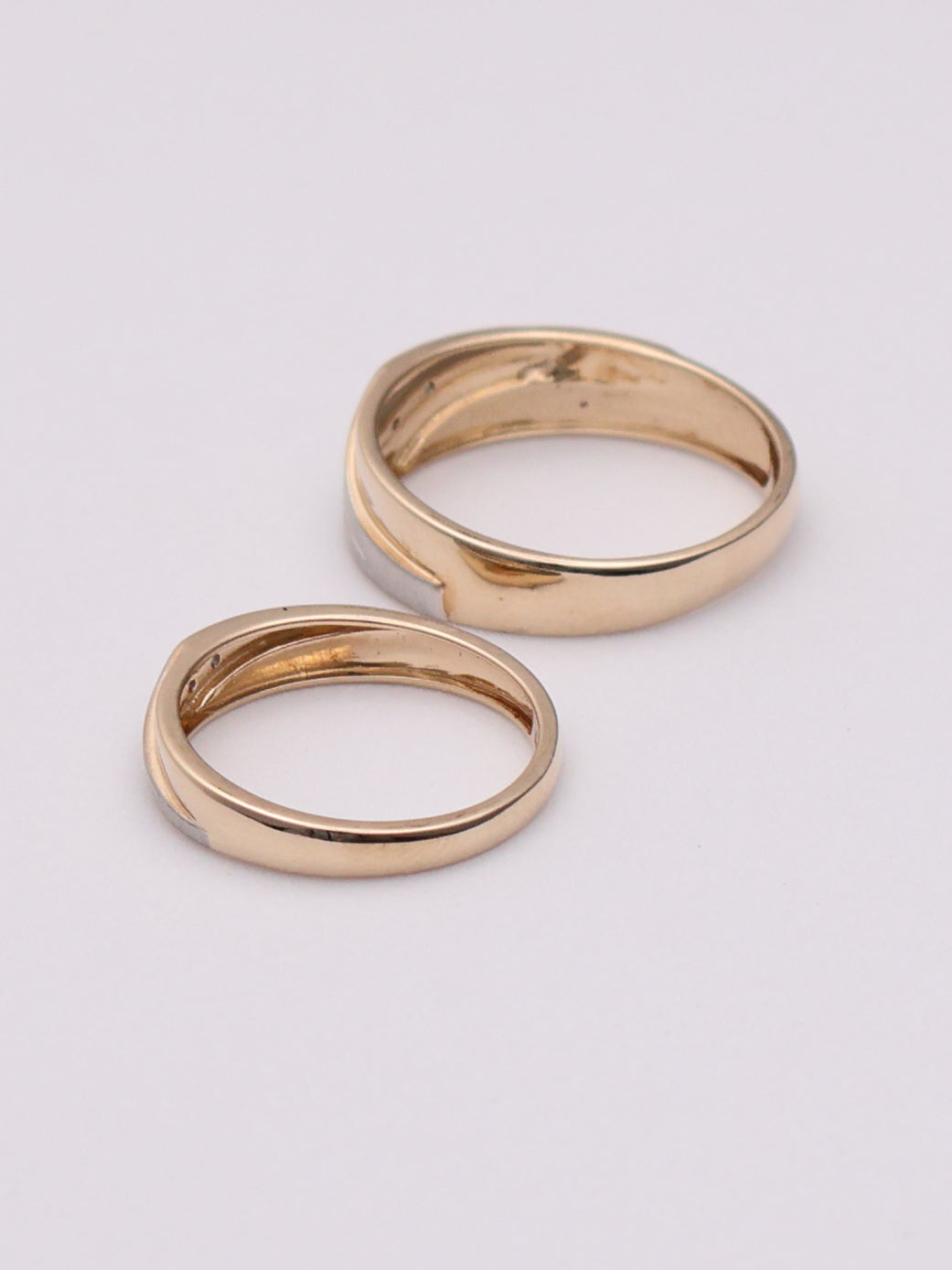 10k Two-Tone 2 Ring Wedding Set