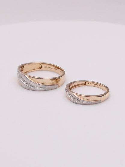 10k Two-Tone 2 Ring Wedding Set