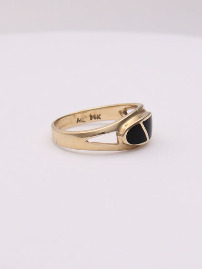 14k Black Stone Ring