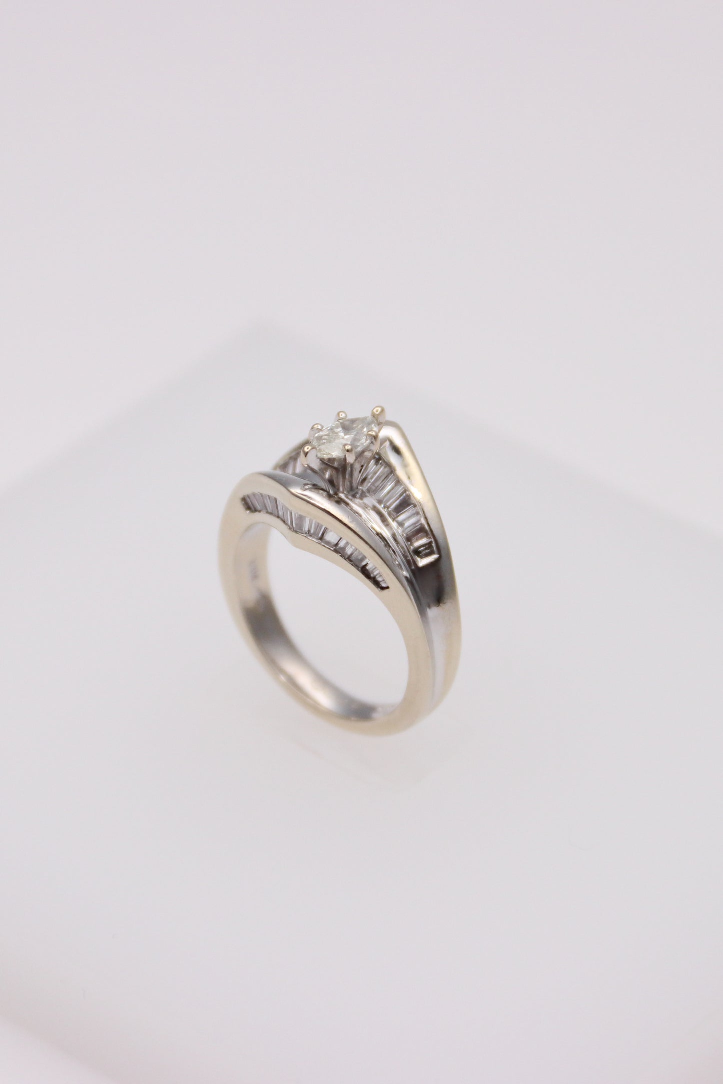 14k White Gold Marquise Engagement Ring