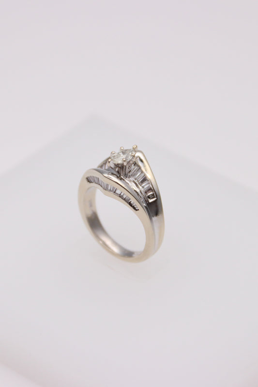 14k White Gold Marquise Engagement Ring