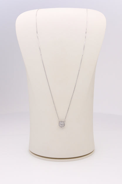 14K White Gold Diamond Necklace Pendant