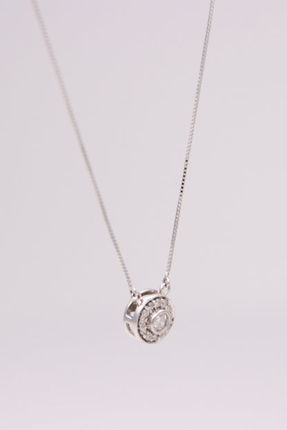 14K White Gold Diamond Necklace Pendant