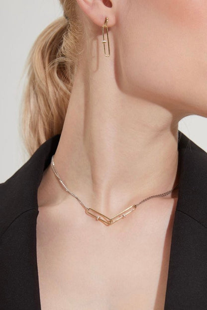 14kt Double Paperclip Necklace